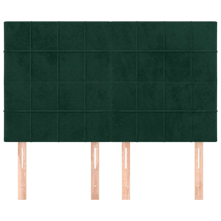 sengegavl mørkegrøn 144x5x118/128 cm fløjl