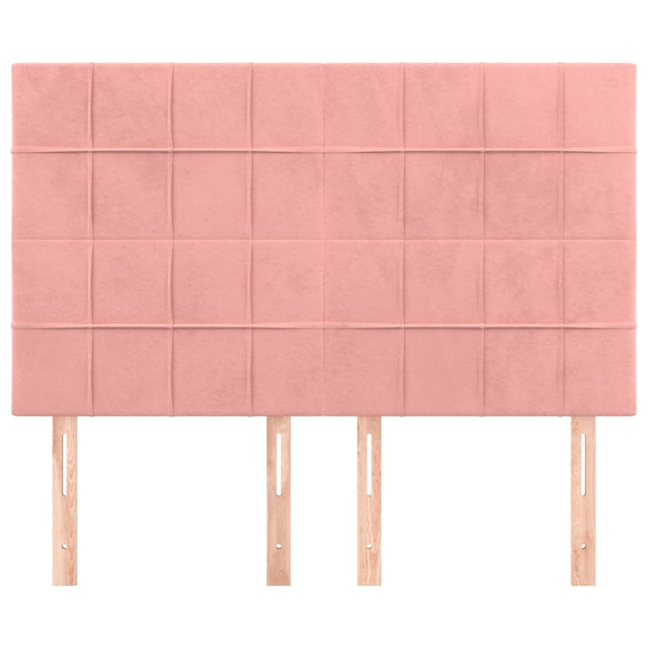 sengegavl lyserød 144x5x118/128 cm fløjl