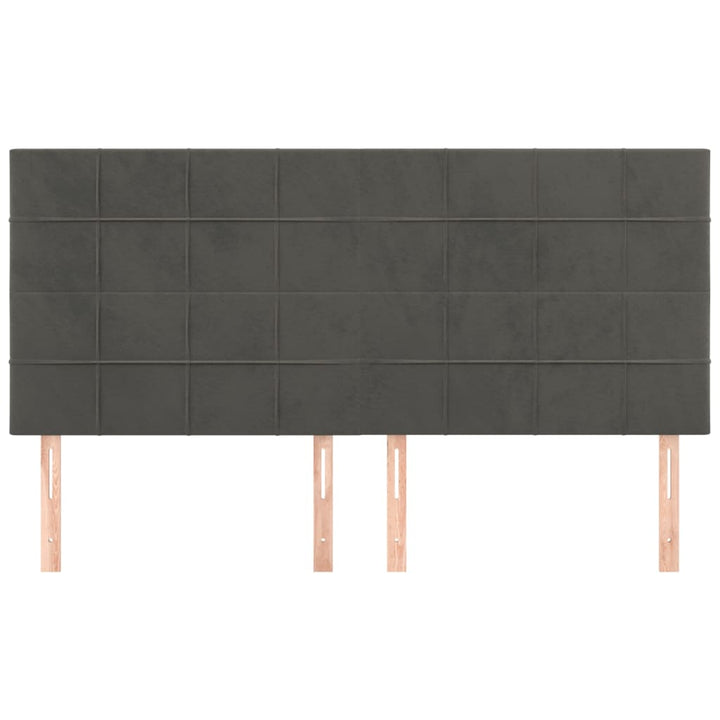 sengegavl mørkegrå 160x5x118/128 cm fløjl