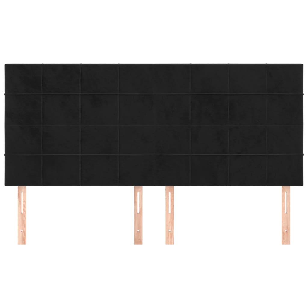 sengegavl sort 160x5x118/128 cm fløjl