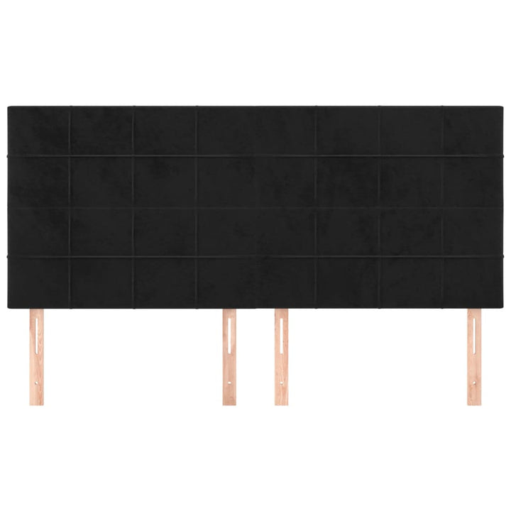 sengegavl sort 160x5x118/128 cm fløjl