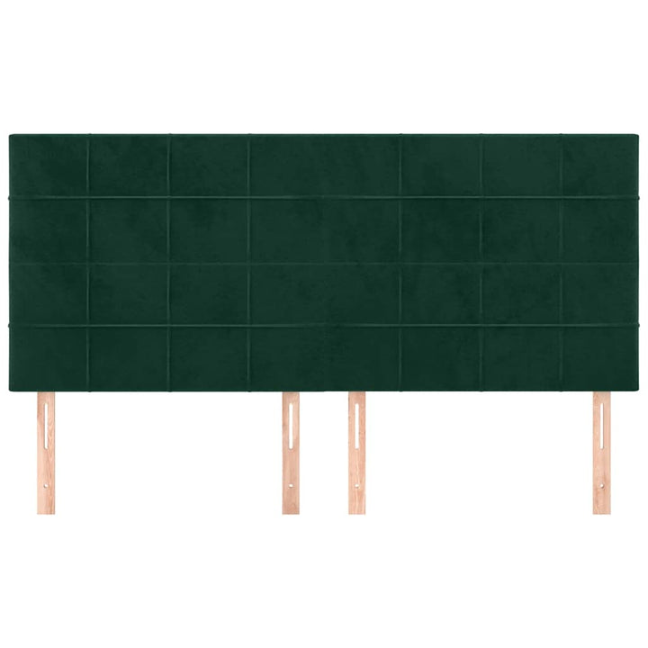sengegavl mørkegrøn 160x5x118/128 cm fløjl