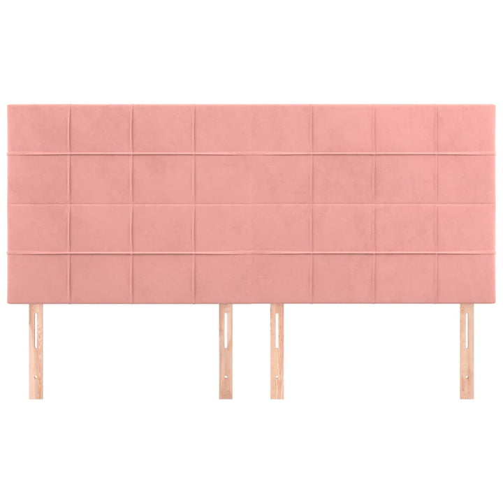sengegavl lyserød 160x5x118/128 cm fløjl