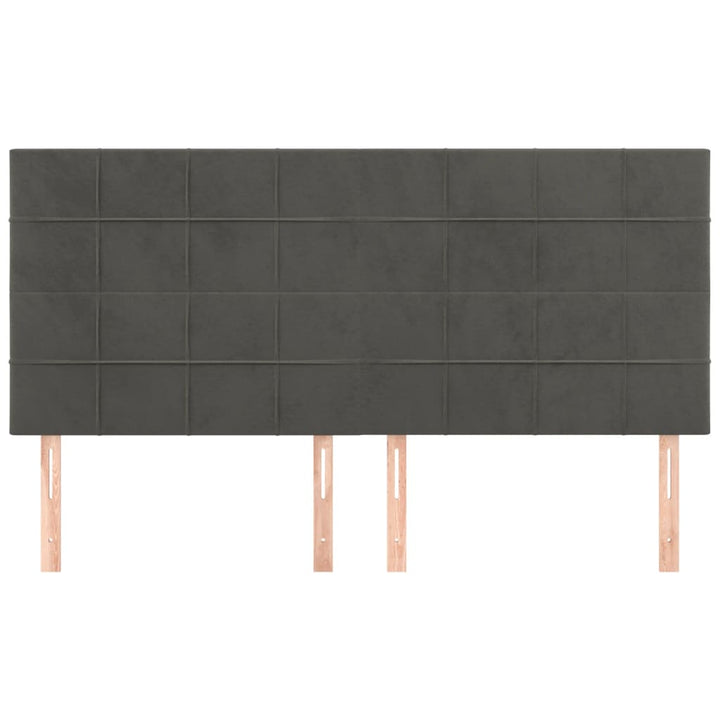 sengegavl mørkegrå 180x5x118/128 cm fløjl