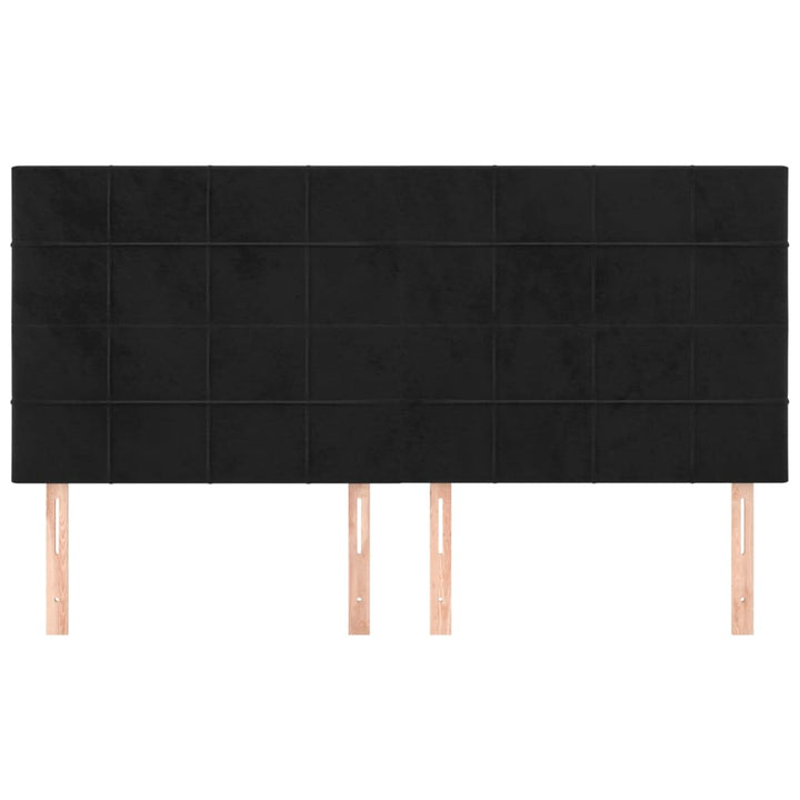 sengegavl sort 180x5x118/128 cm fløjl