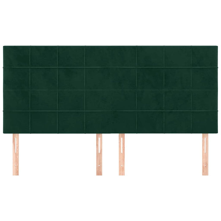 sengegavl mørkegrøn 180x5x118/128 cm fløjl