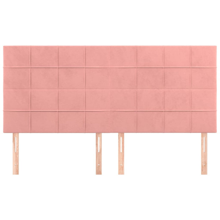 sengegavl lyserød 180x5x118/128 cm fløjl