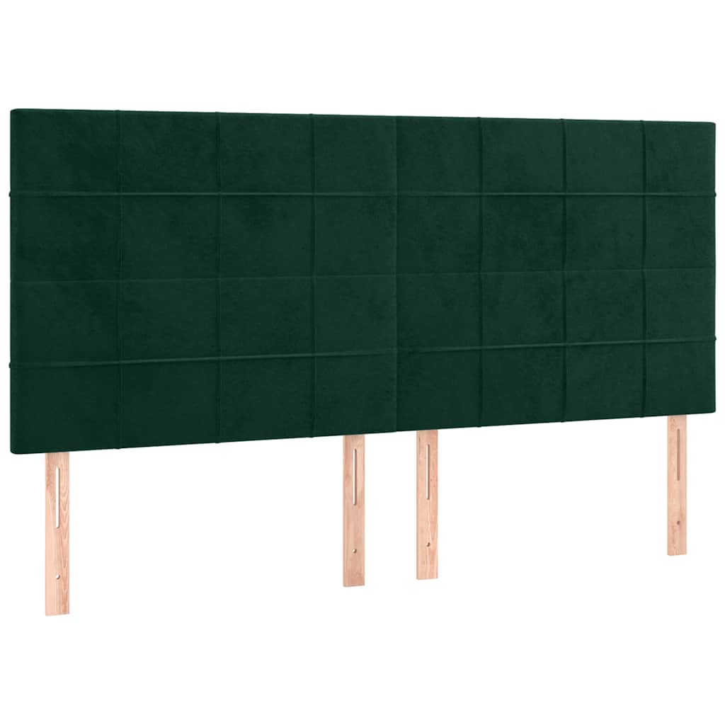 sengegavl mørkegrøn 200x5x118/128 cm fløjl