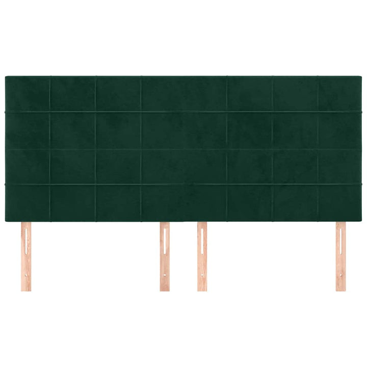 sengegavl mørkegrøn 200x5x118/128 cm fløjl