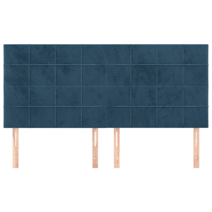 sengegavl mørkeblå 200x5x118/128 cm fløjl
