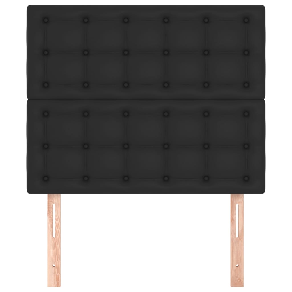 sengegavl sort 80x5x118/128 cm kunstlæder