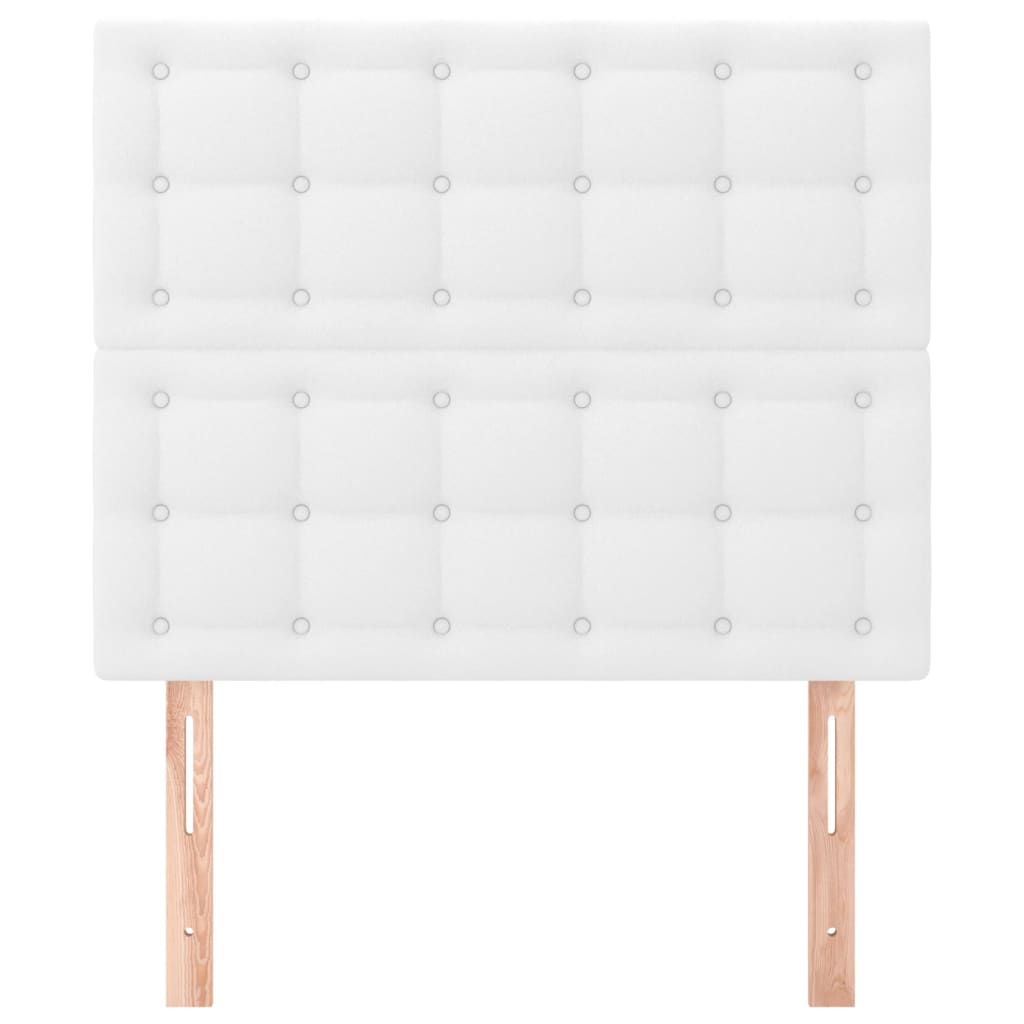 sengegavl hvid 80x5x118/128 cm kunstlæder