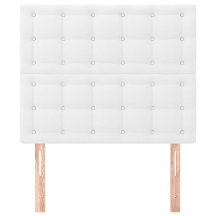 sengegavl hvid 80x5x118/128 cm kunstlæder