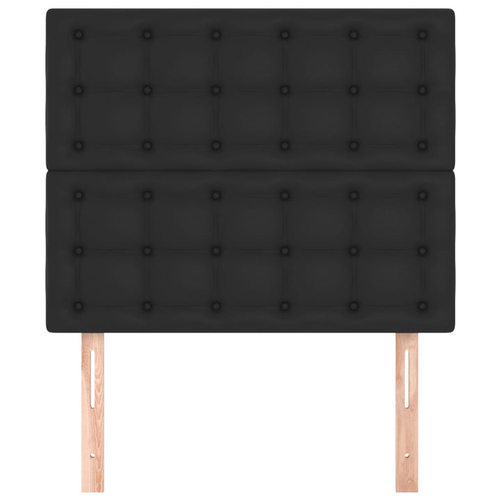 sengegavl sort 90x5x118/128 cm kunstlæder