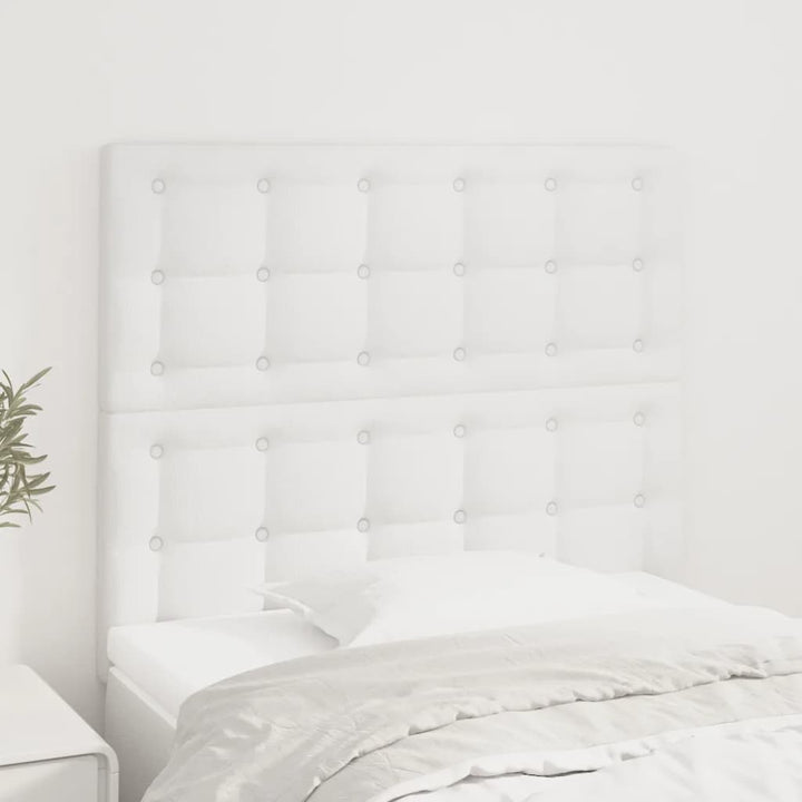 sengegavl hvid 90x5x118/128 cm kunstlæder