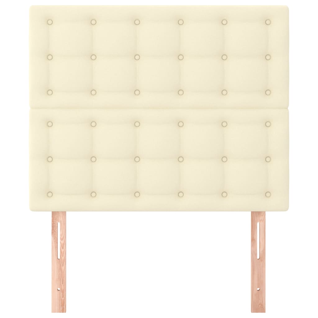 sengegavl cremefarvet 90x5x118/128 cm kunstlæder