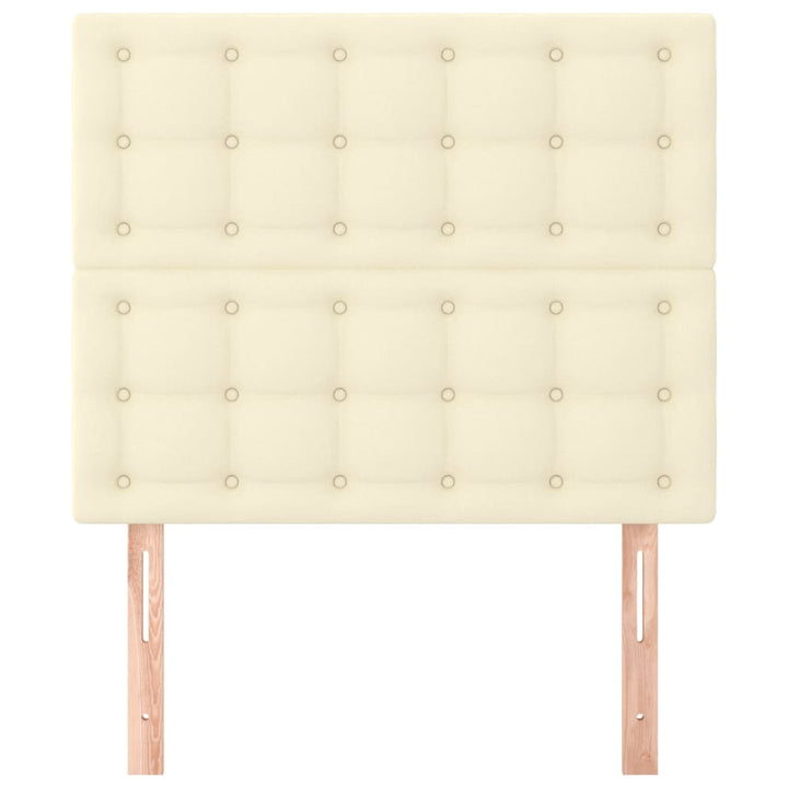 sengegavl cremefarvet 90x5x118/128 cm kunstlæder