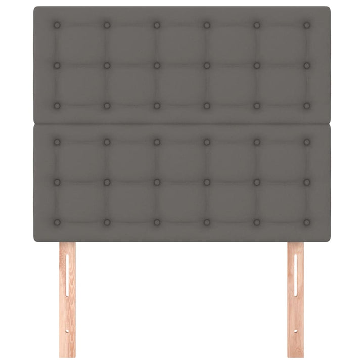 sengegavl grå 90x5x118/128 cm kunstlæder