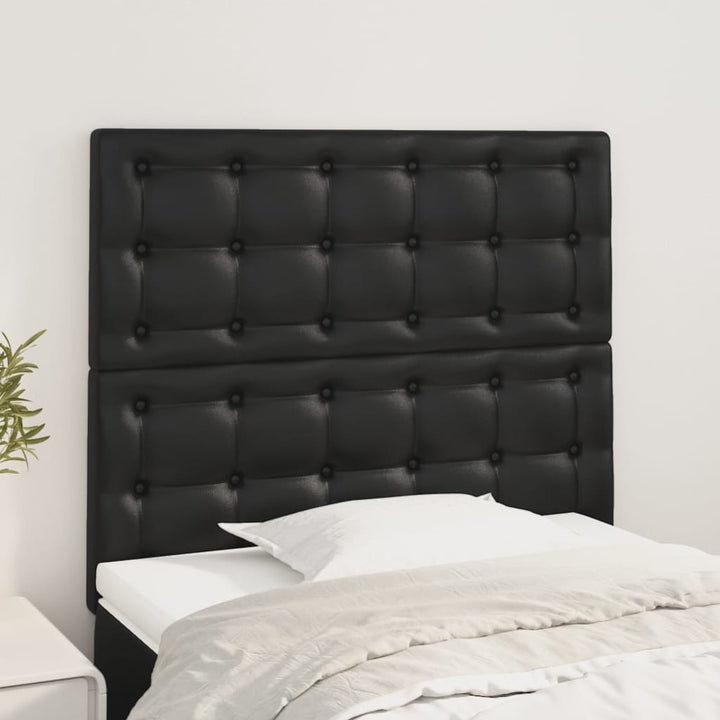 sengegavl sort 100x5x118/128 cm kunstlæder