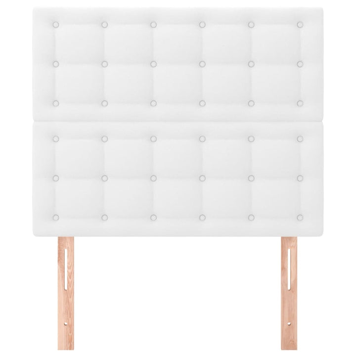 sengegavl hvid 100x5x118/128 cm kunstlæder