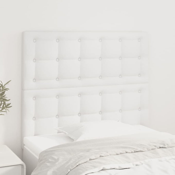 sengegavl hvid 100x5x118/128 cm kunstlæder