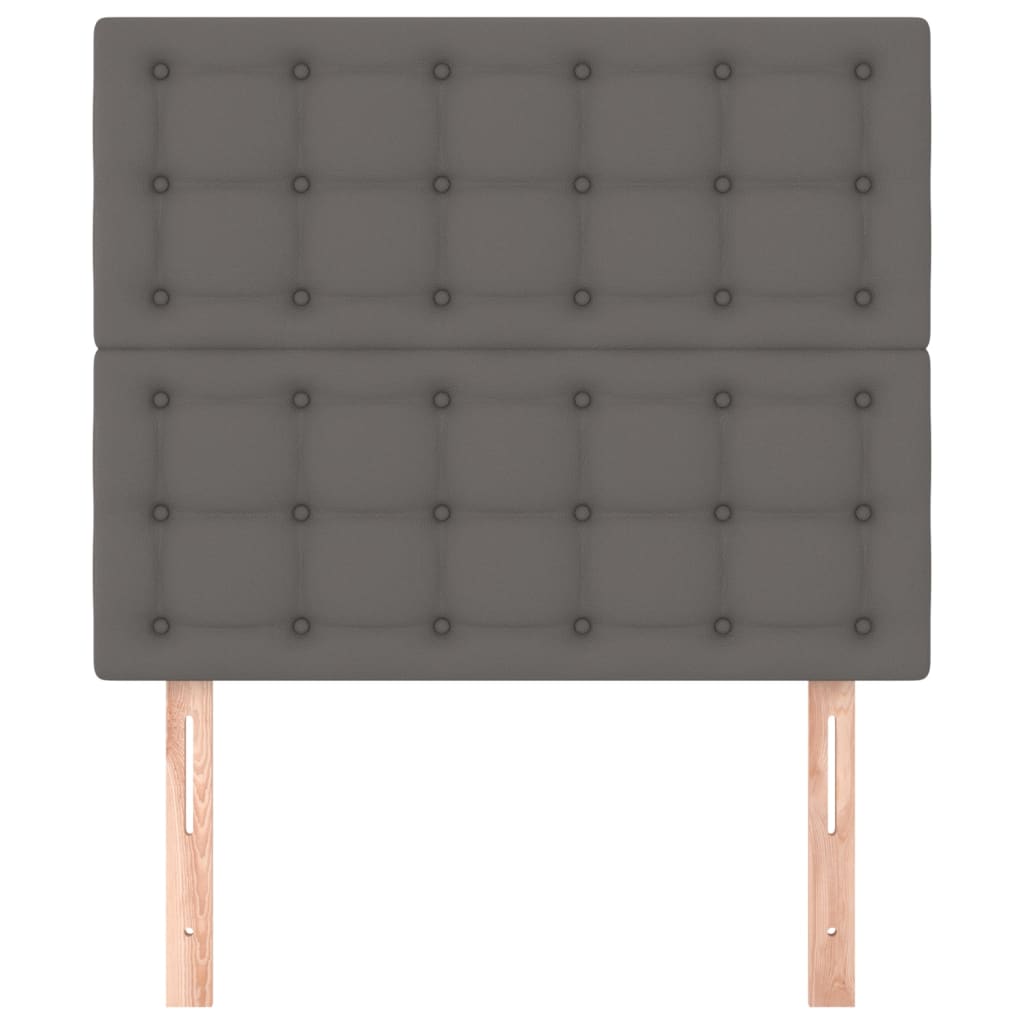 sengegavl grå 100x5x118/128 cm kunstlæder
