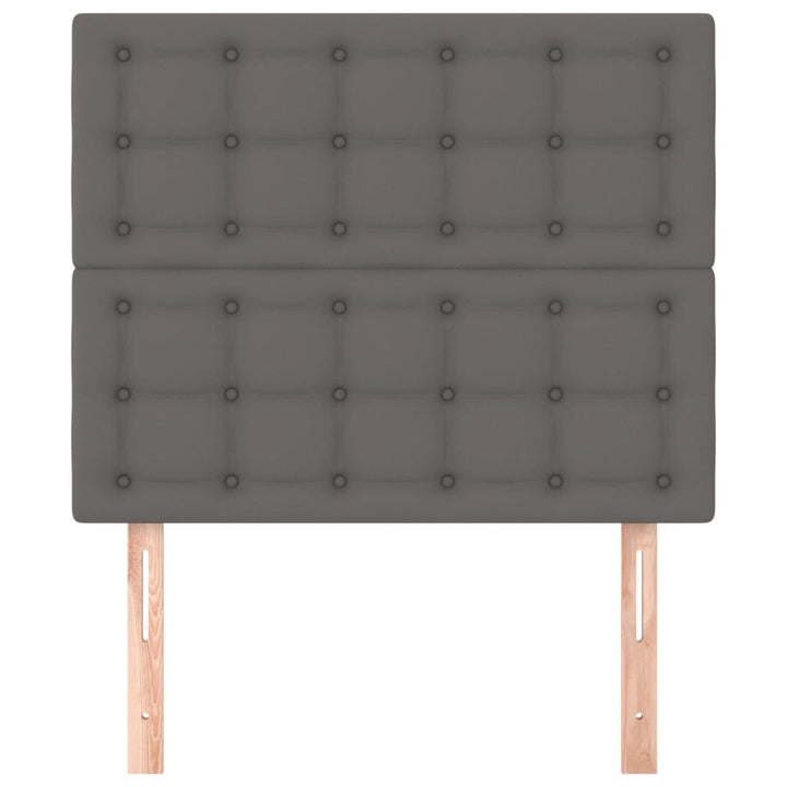sengegavl grå 100x5x118/128 cm kunstlæder