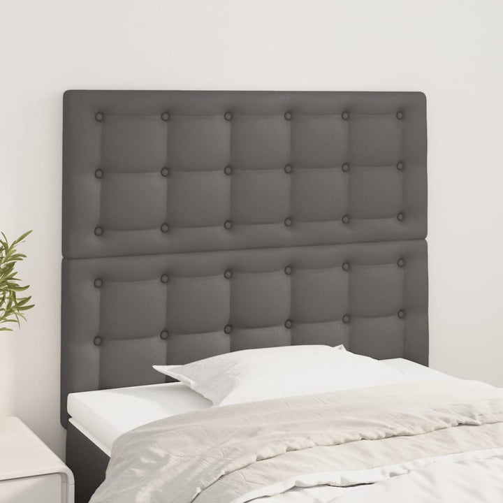 sengegavl grå 100x5x118/128 cm kunstlæder