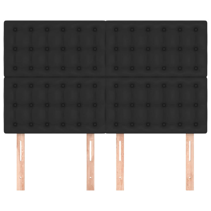 sengegavl sort 144x5x118/128 cm kunstlæder