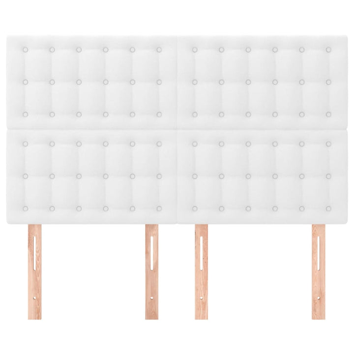 sengegavl hvid 144x5x118/128 cm kunstlæder