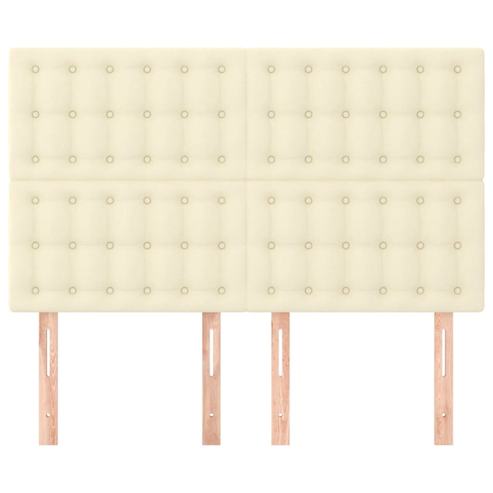 sengegavl cremefarvet 144x5x118/128 cm kunstlæder