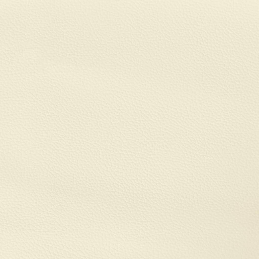 sengegavl cremefarvet 144x5x118/128 cm kunstlæder