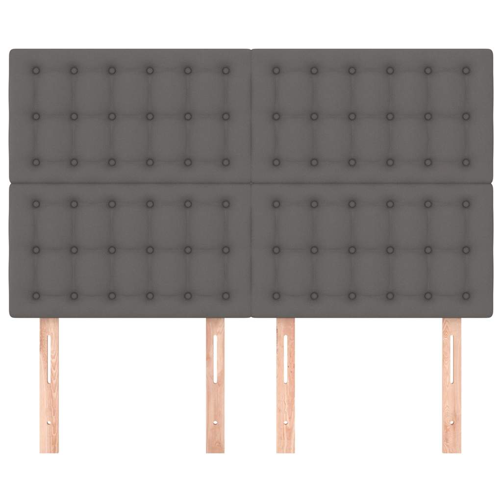 sengegavl grå 144x5x118/128 cm kunstlæder