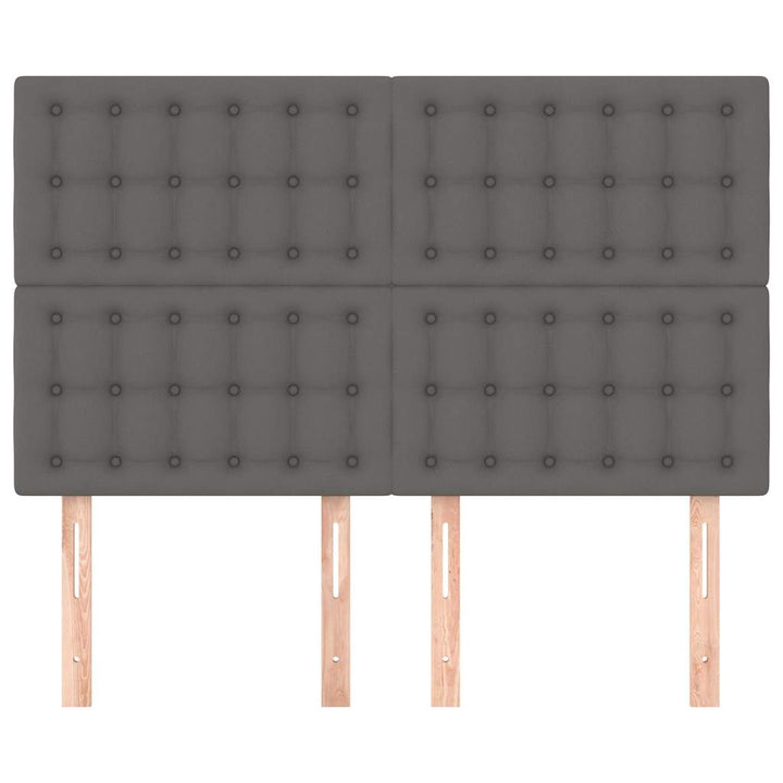 sengegavl grå 144x5x118/128 cm kunstlæder