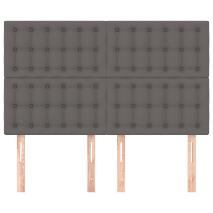 sengegavl grå 144x5x118/128 cm kunstlæder