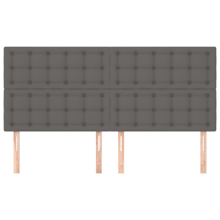 sengegavl grå 160x5x118/128 cm kunstlæder