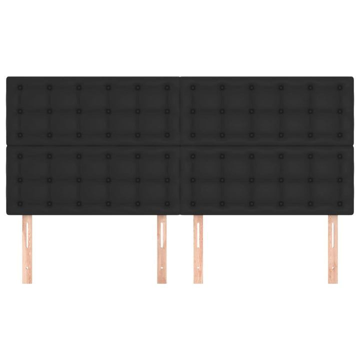 sengegavl sort 180x5x118/128 cm kunstlæder