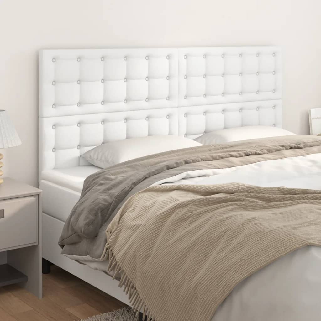 sengegavl hvid 180x5x118/128 cm kunstlæder