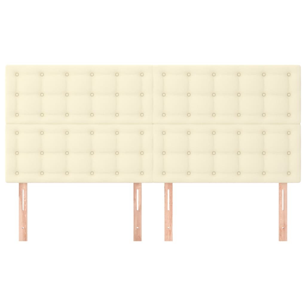 sengegavl cremefarvet 180x5x118/128 cm kunstlæder
