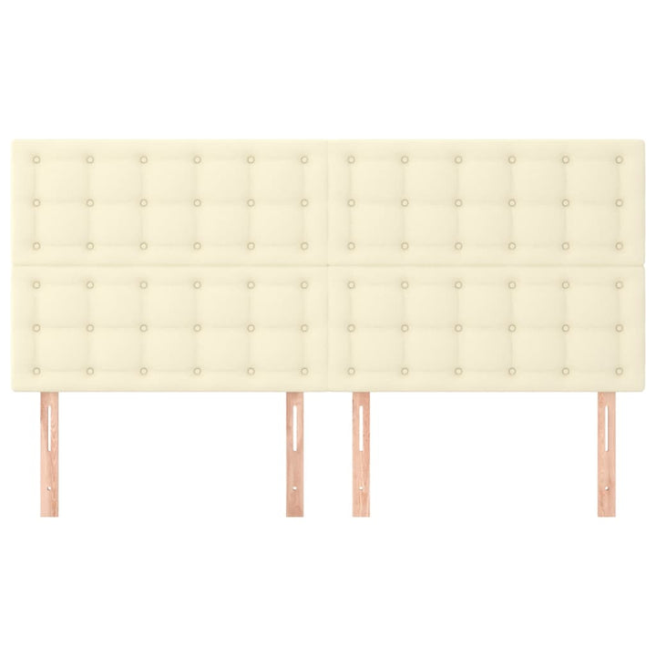 sengegavl cremefarvet 180x5x118/128 cm kunstlæder