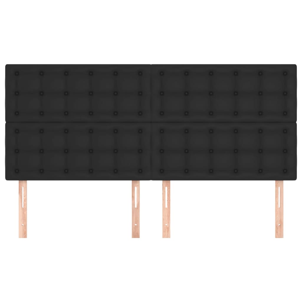 sengegavl sort 200x5x118/128 cm kunstlæder