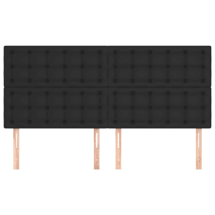 sengegavl sort 200x5x118/128 cm kunstlæder