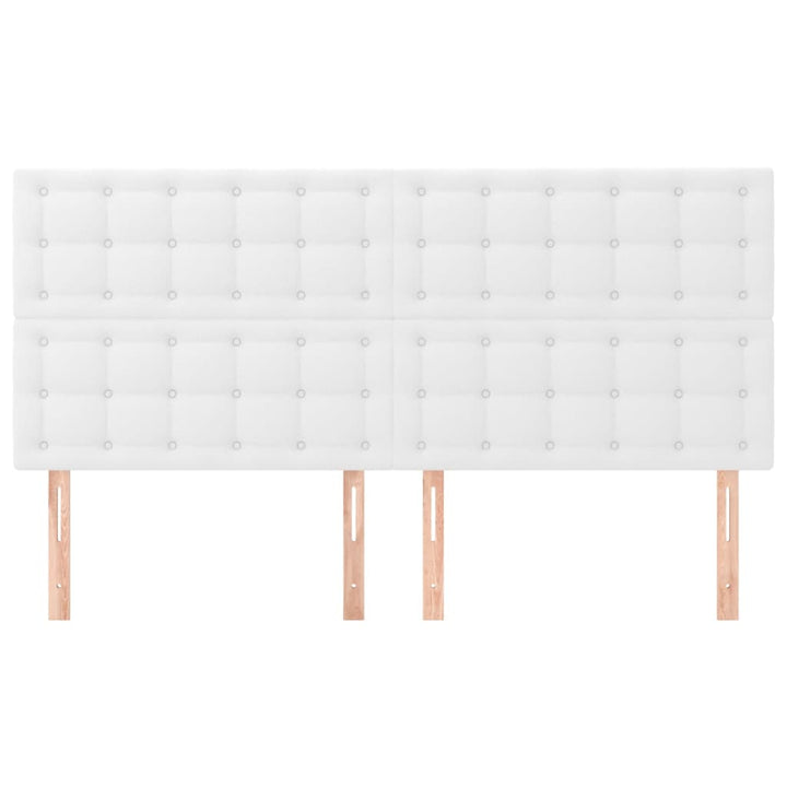 sengegavl hvid 200x5x118/128 cm kunstlæder