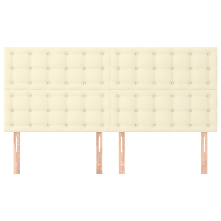 sengegavl cremefarvet 200x5x118/128 cm kunstlæder