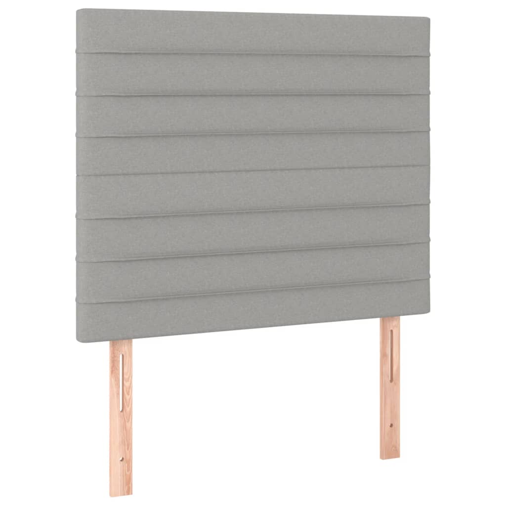 sengegavl lysegrå 80x5x118/128 cm stof