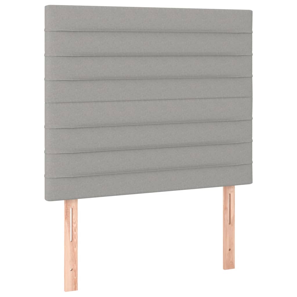 sengegavl lysegrå 90x5x118/128 cm stof