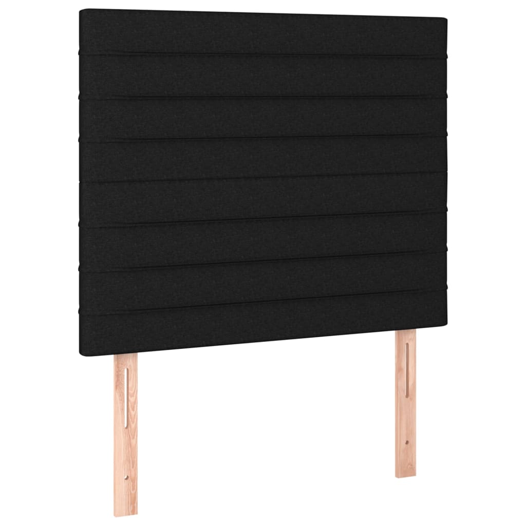 sengegavl sort 100x5x118/128 cm stof
