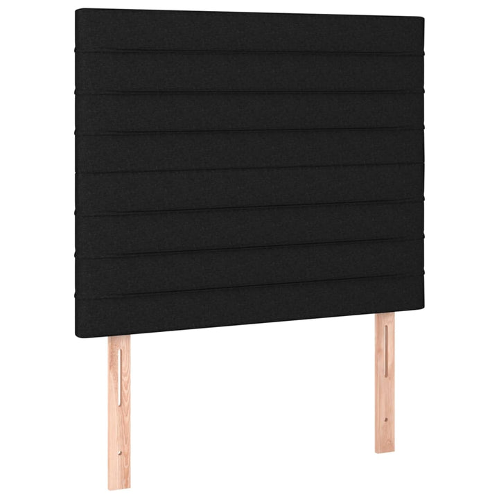 sengegavl sort 100x5x118/128 cm stof