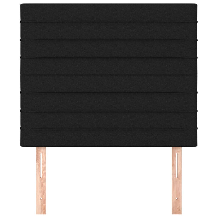 sengegavl sort 100x5x118/128 cm stof