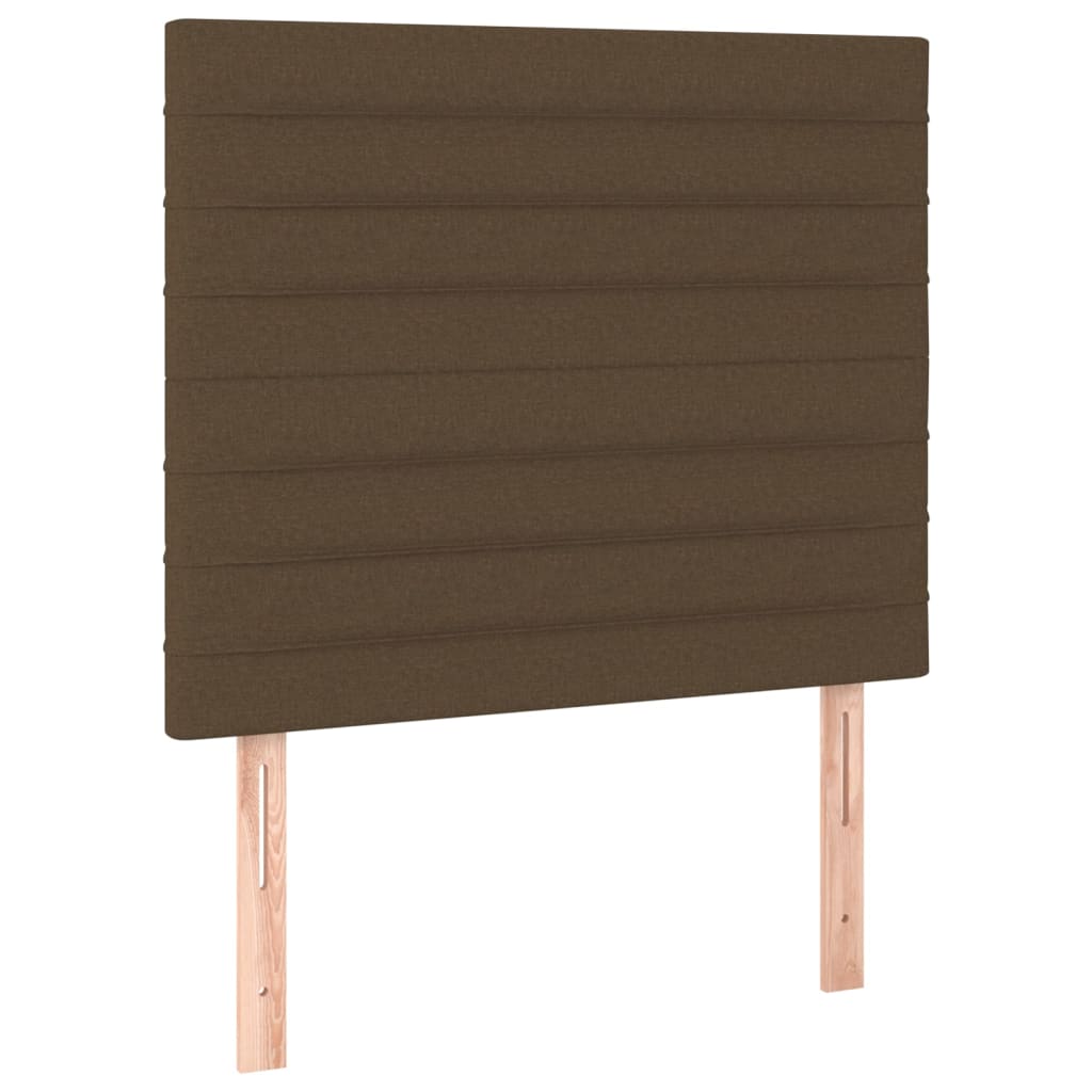 sengegavl mørkebrun 100x5x118/128 cm stof